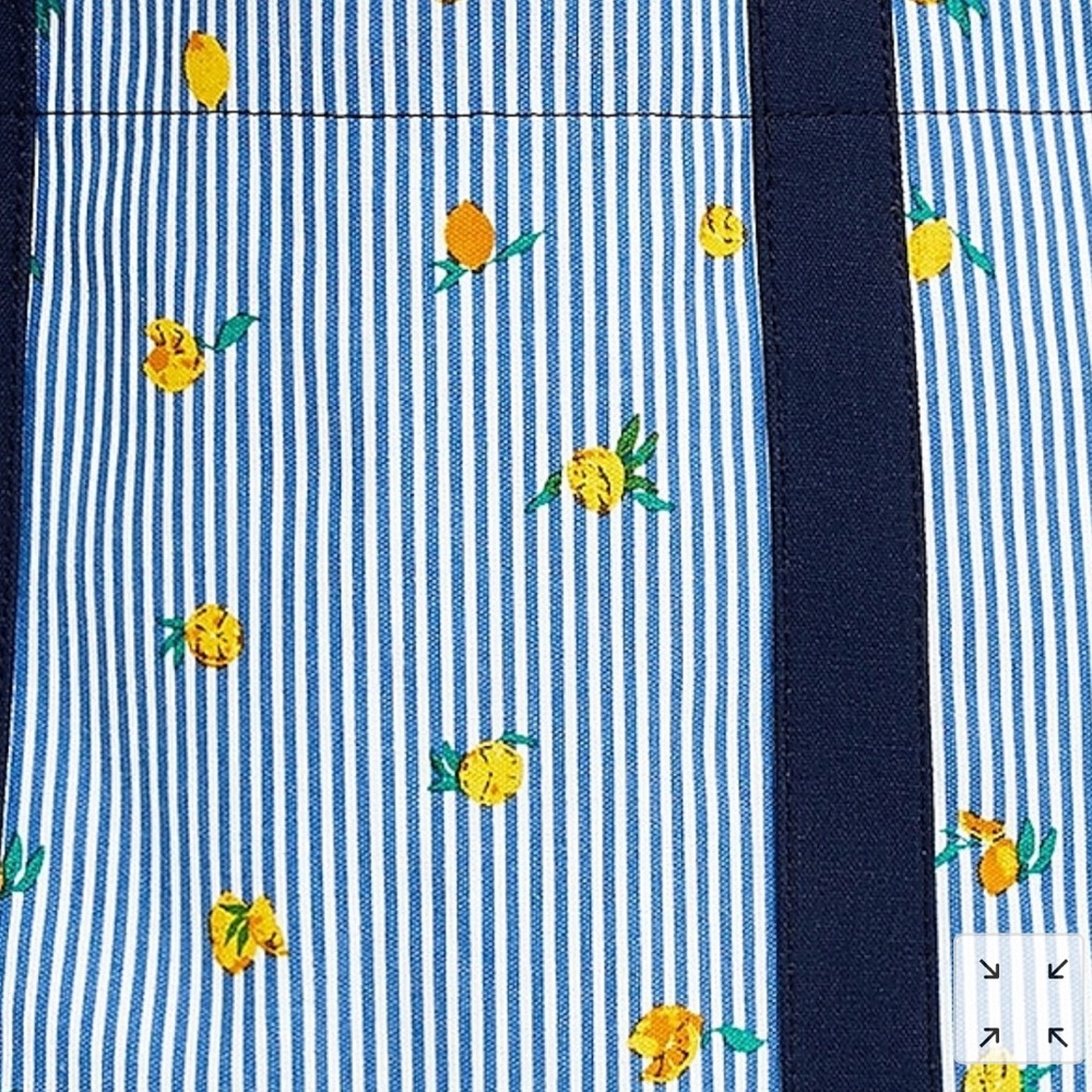 J. Crew LEMON STRIPES Everyday Canvas Tote Bag - Picture 2 of 7